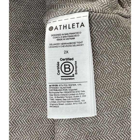 Athleta Delancey Herringbone Tight Light Oatmeal Asphalt White 487663-07 Size 2X - Picture 9 of 10